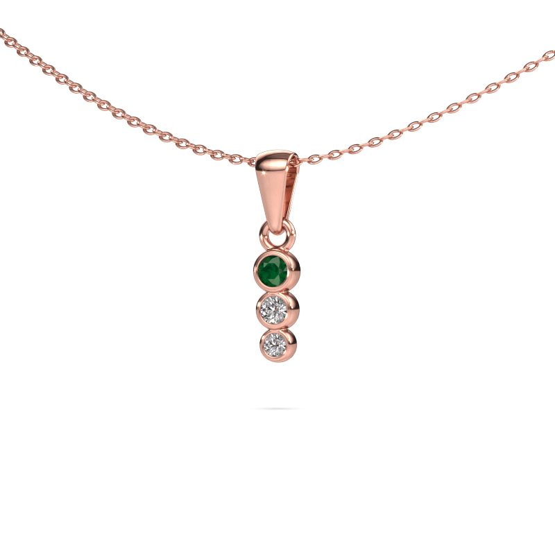 Image of Pendant Felica 585 rose gold Emerald 2.7 mm