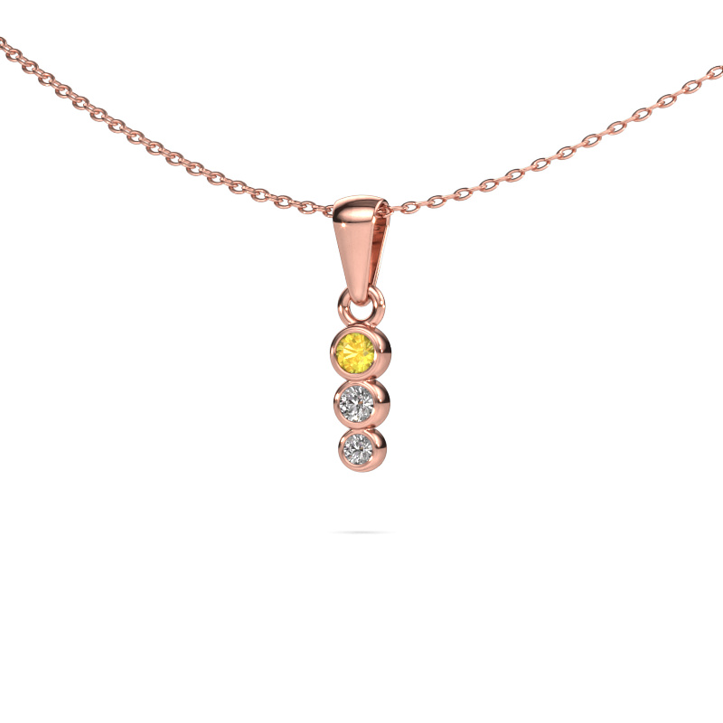 Image of Pendant Felica 585 rose gold Yellow sapphire 2.7 mm