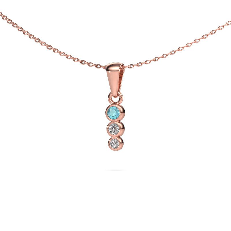 Image of Pendant Felica 585 rose gold Blue topaz 2.7 mm