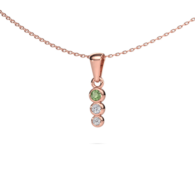 Image of Pendant Felica 585 rose gold Tourmaline green 2.7 mm