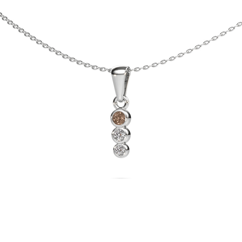 Image of Pendant Felica 585 white gold Brown diamond 0.165 crt