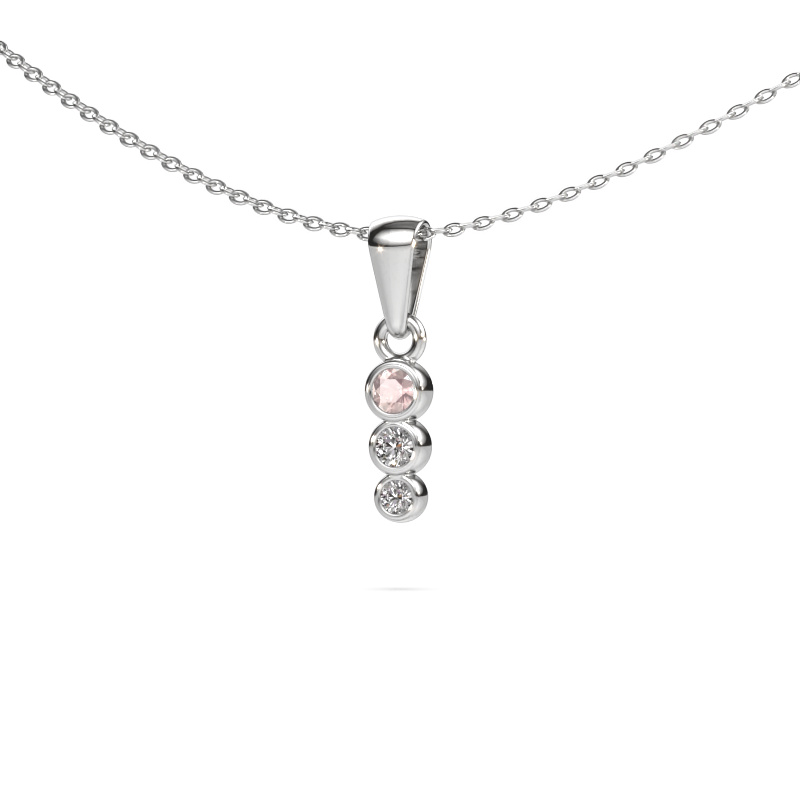 Image of Pendant Felica 585 white gold Morganite champagne 2.7 mm