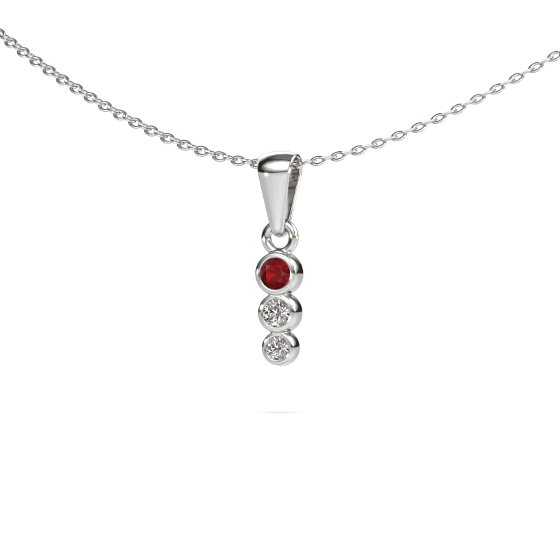Image of Pendant Felica 585 white gold Ruby 2.7 mm