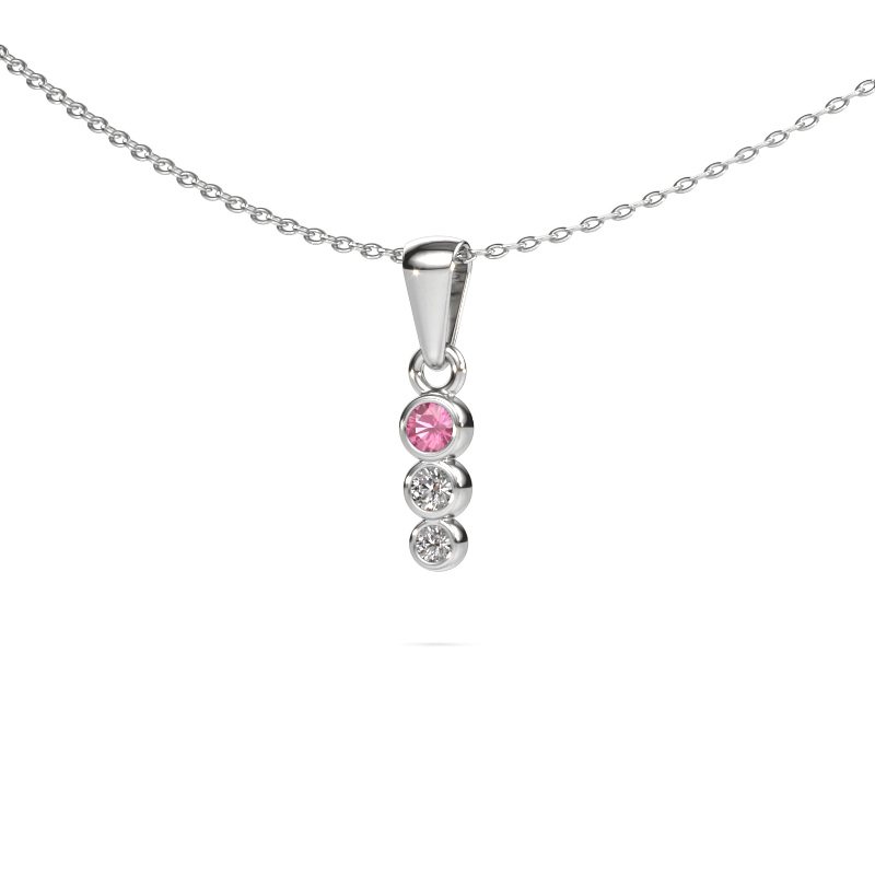 Image of Pendant Felica 585 white gold Pink sapphire 2.7 mm