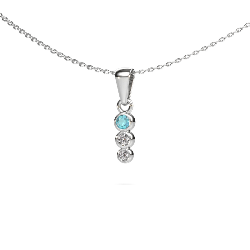 Image of Pendant Felica 585 white gold Blue topaz 2.7 mm