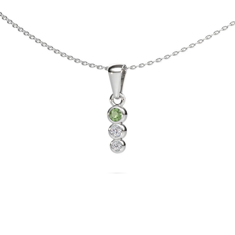 Image of Pendant Felica 585 white gold Tourmaline green 2.7 mm
