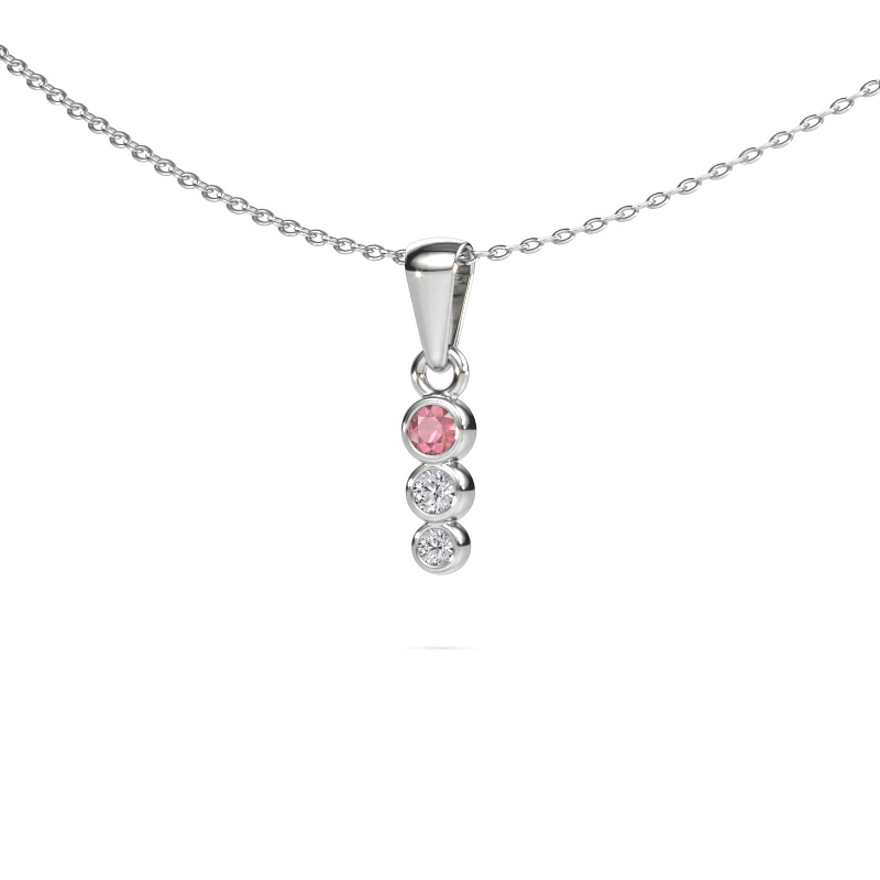 Image of Pendant Felica 585 white gold Tourmaline pink 2.7 mm