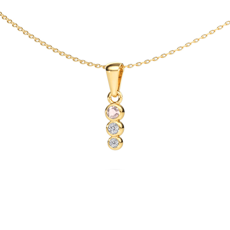 Image of Pendant Felica 585 gold Morganite champagne 2.7 mm