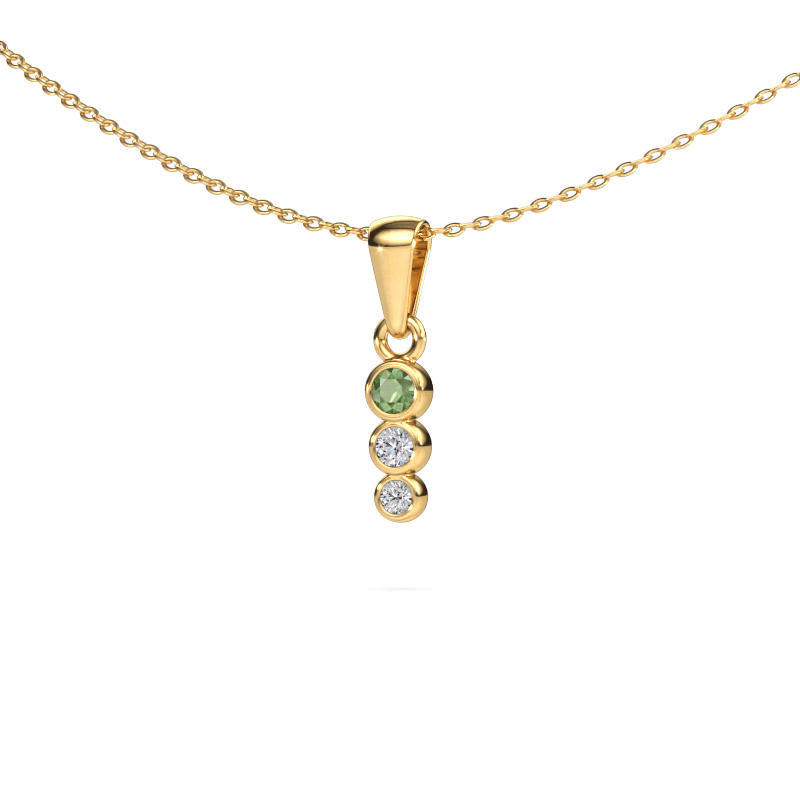 Image de Pendentif Felica 585 or jaune Vert tourmaline 2.7 mm