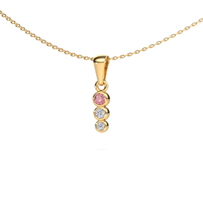Image of Pendant Felica 585 gold Tourmaline pink 2.7 mm