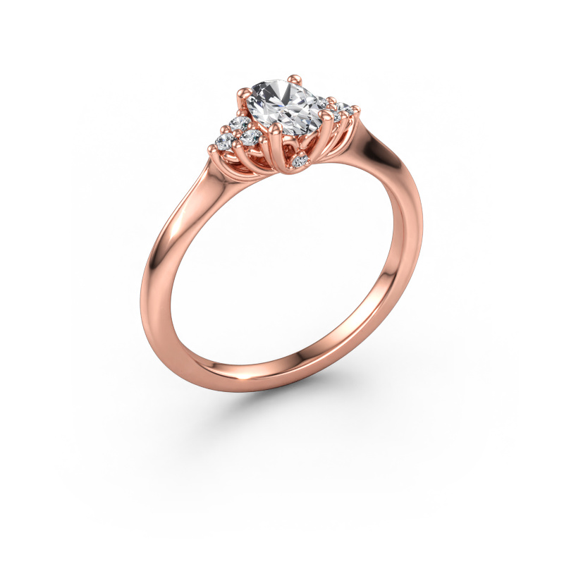 Immagine di Anello di fidanzamento Felipa OVL 585 oro rosa Diamante lab grown 0.703 crt