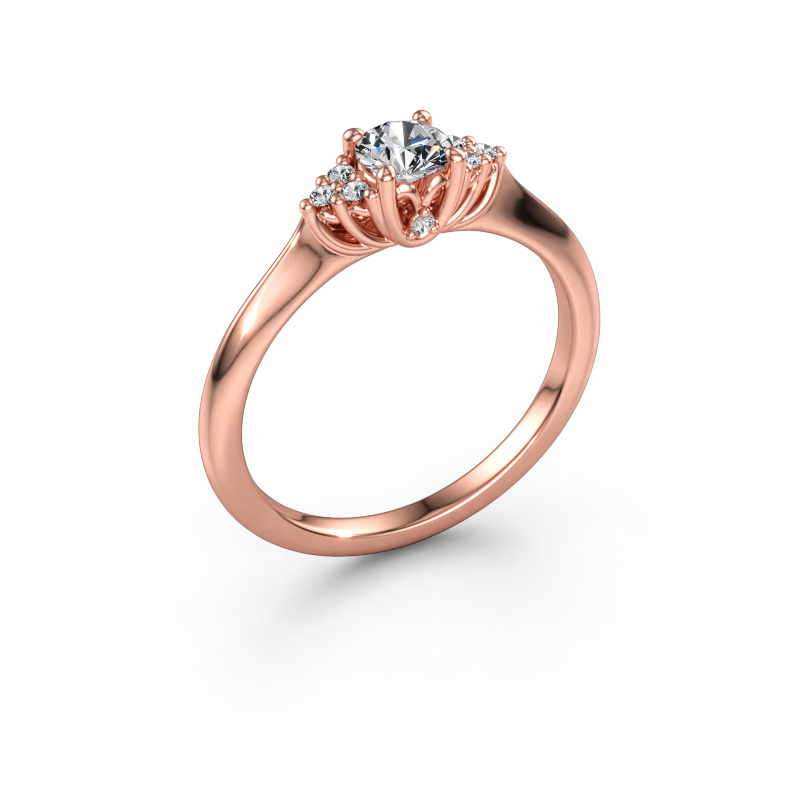 Immagine di Anello di fidanzamento Felipa RND 585 oro rosa Diamante 0.373 crt