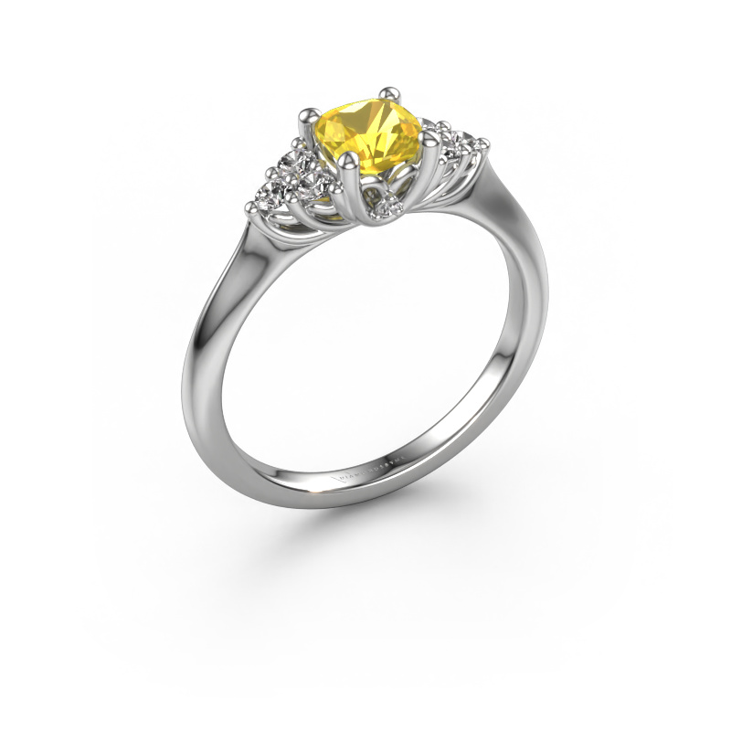 Image of Engagement ring Felipa CUS 950 platinum Yellow sapphire 5 mm