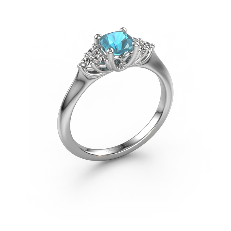 Image of Engagement ring Felipa CUS 950 platinum Blue topaz 5 mm