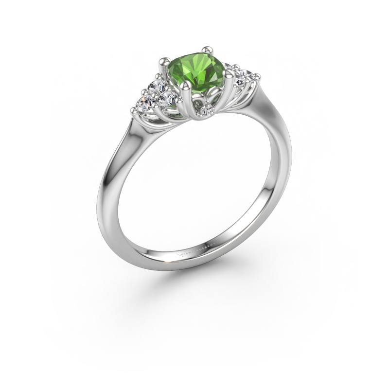 Immagine di Anello di fidanzamento Felipa CUS 585 oro bianco Tormalina verde 5 mm