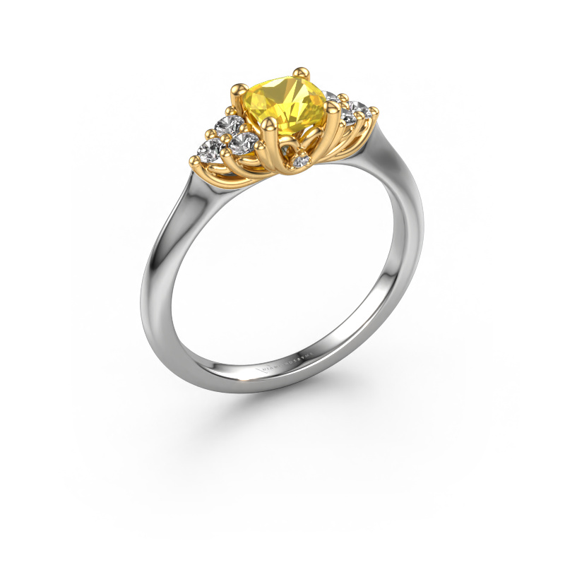 Image of Engagement ring Felipa CUS 585 white gold Yellow sapphire 5 mm