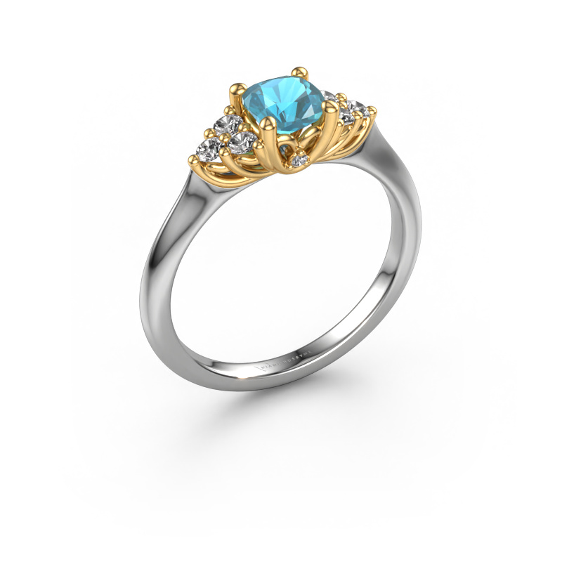 Image of Engagement ring Felipa CUS 585 white gold Blue topaz 5 mm