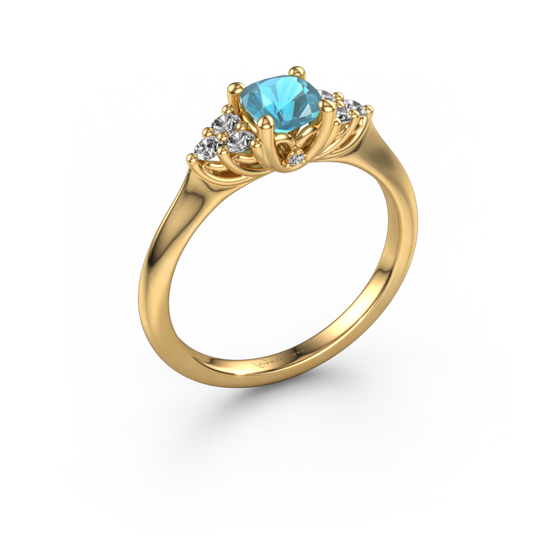 Image of Engagement ring Felipa CUS 585 gold Blue topaz 5 mm