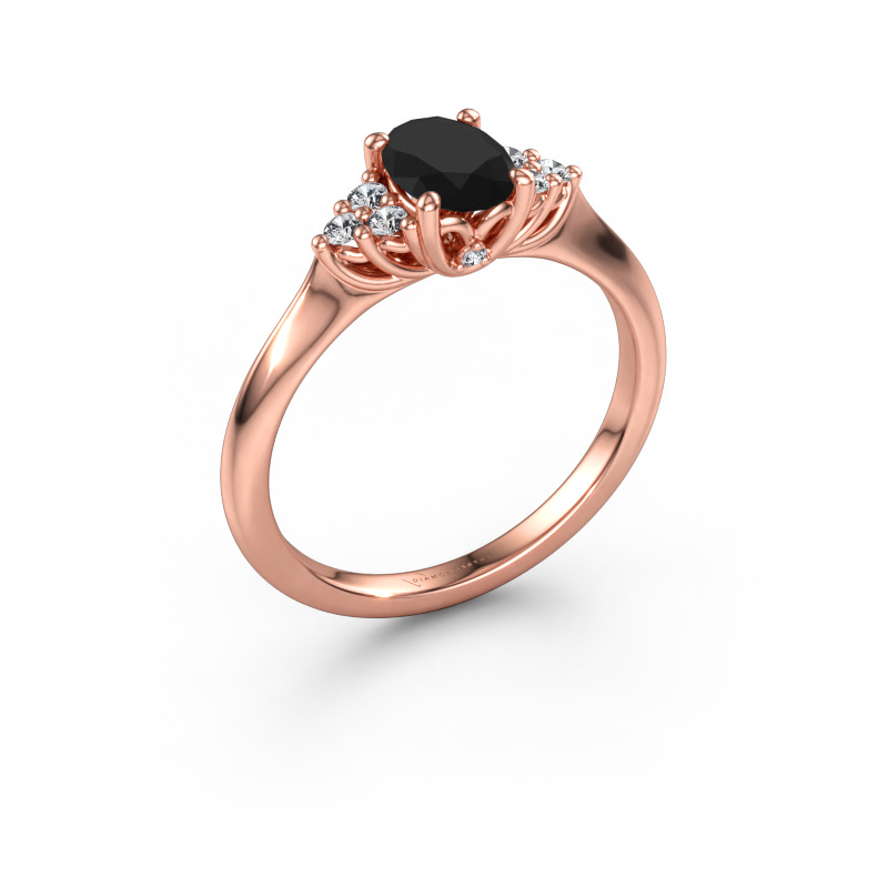 Immagine di Anello di fidanzamento Felipa OVL 585 oro rosa Diamante nero 1.183 crt