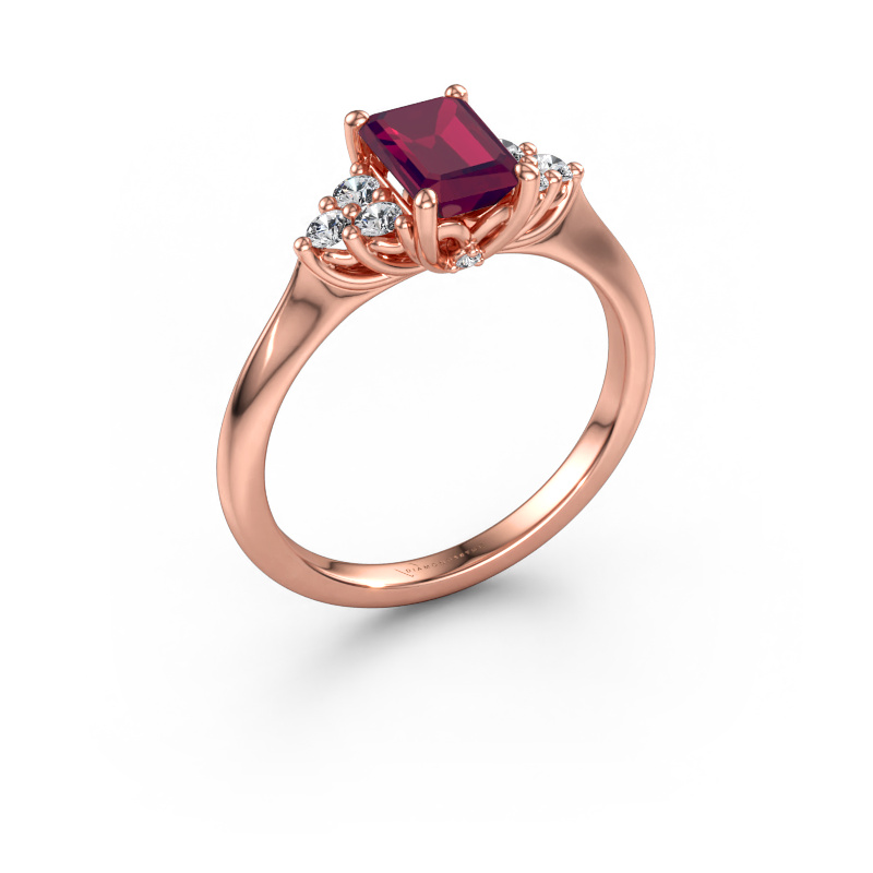 Bild av Förlovningsring Felipa EME 585 roséguld Rodolit 7x5 mm