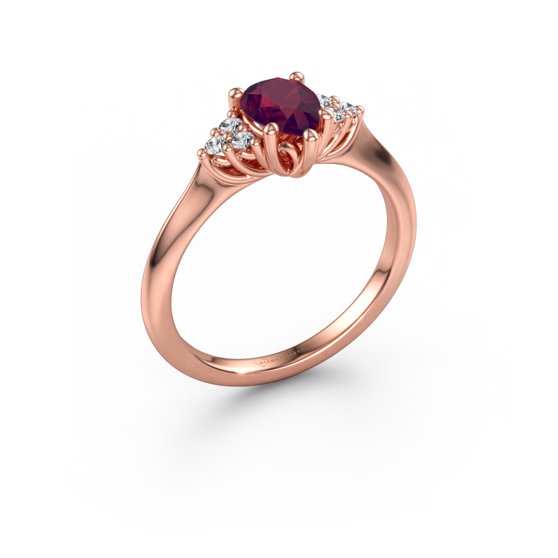 Immagine di Anello di fidanzamento Felipa PER 585 oro rosa Rodolite 7x5 mm
