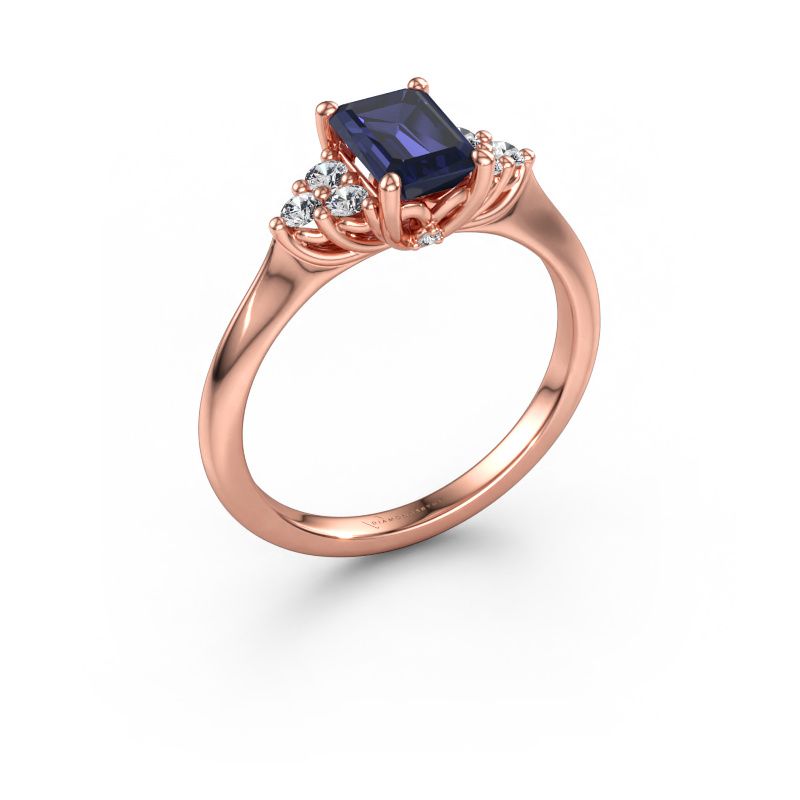 Bild av Förlovningsring Felipa EME 585 roséguld Safir 7x5 mm