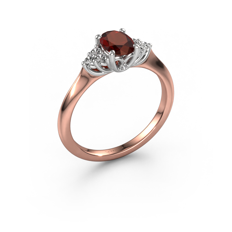 Bild von Verlobungsring Felipa OVL 585 Roségold Granat 7x5 mm