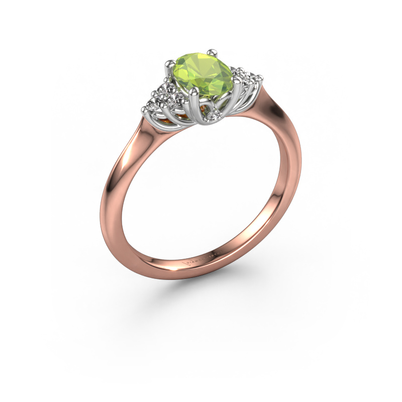 Bild von Verlobungsring Felipa OVL 585 Roségold Peridot 7x5 mm