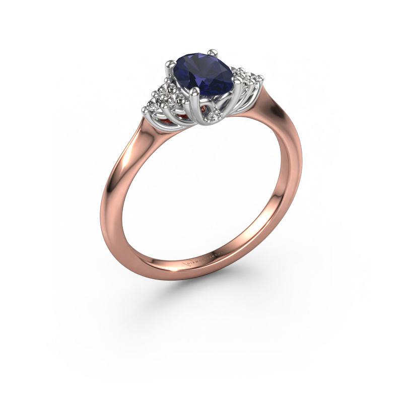 Image of Engagement ring Felipa OVL 585 rose gold Sapphire 7x5 mm