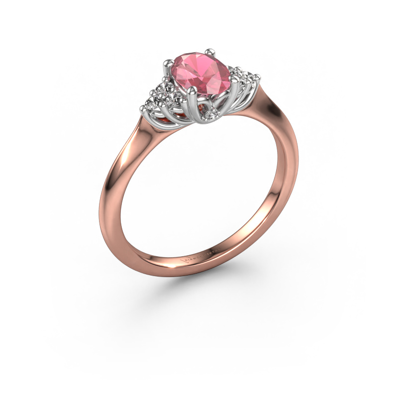 Bild von Verlobungsring Felipa OVL 585 Roségold Turmalin rosa 7x5 mm