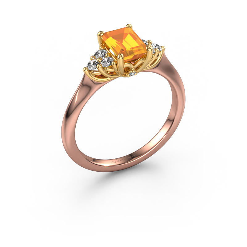 Image of Engagement ring Felipa EME 585 rose gold Citrin 7x5 mm