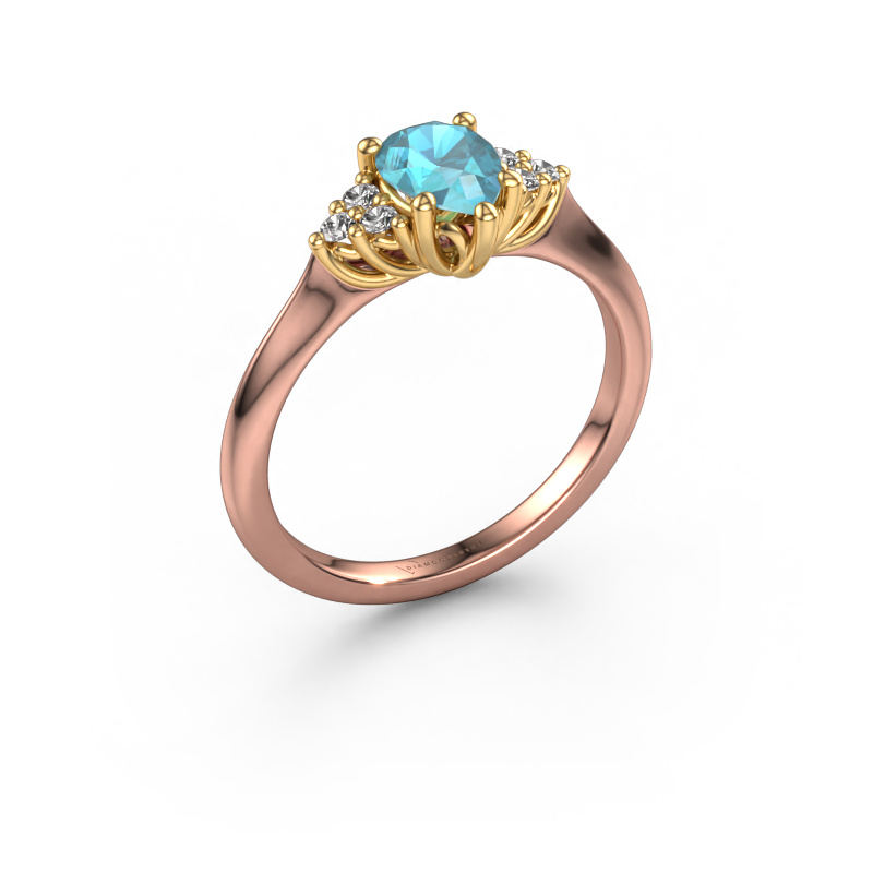 Bild von Verlobungsring Felipa PER 585 Roségold Blau Topas 7x5 mm