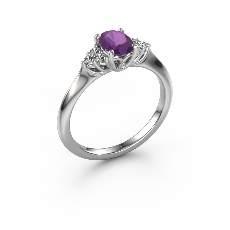 Bild von Verlobungsring Felipa OVL 950 Platin Amethyst 7x5 mm