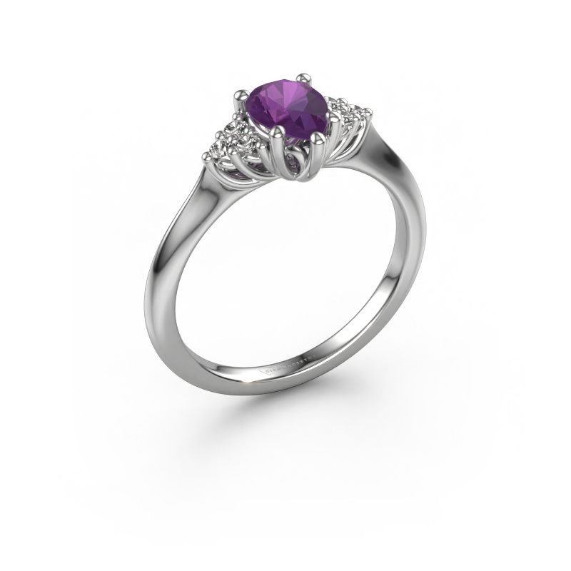Image of Engagement ring Felipa PER 950 platinum Amethyst 7x5 mm
