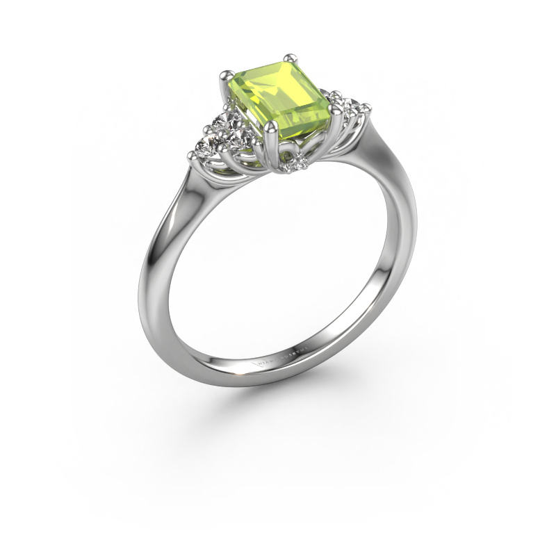 Bild von Verlobungsring Felipa EME 950 Platin Peridot 7x5 mm