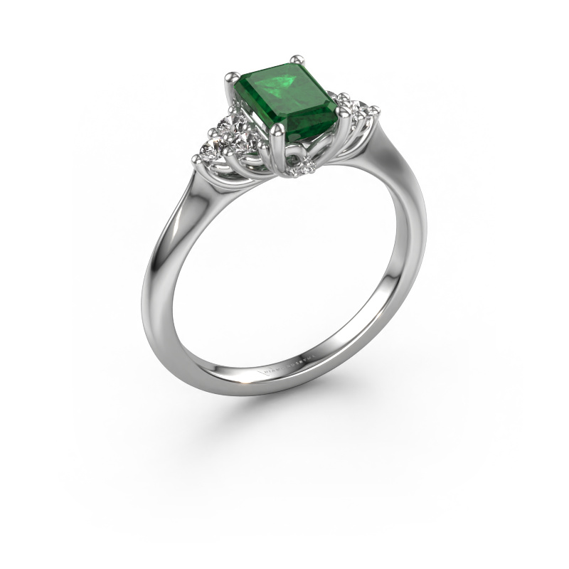 Image of Engagement ring Felipa EME 950 platinum Emerald 7x5 mm