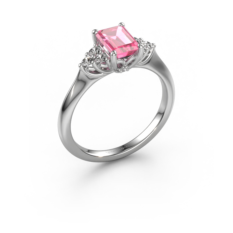 Bild von Verlobungsring Felipa EME 950 Platin Pink Saphir 7x5 mm