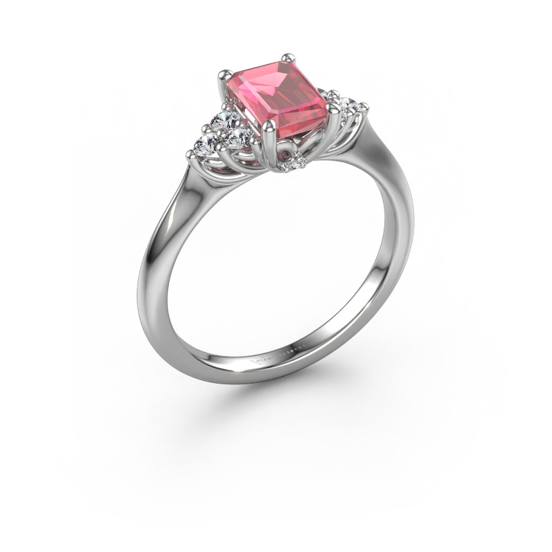 Image of Engagement ring Felipa EME 950 platinum Tourmaline pink 7x5 mm