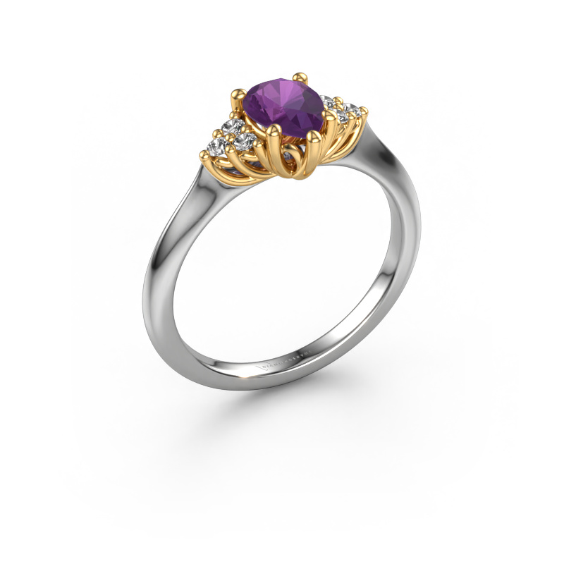 Bild von Verlobungsring Felipa PER 585 Weißgold Amethyst 7x5 mm