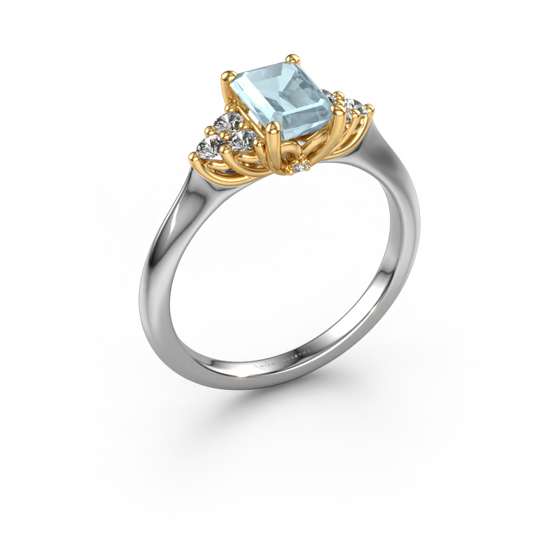 Bild von Verlobungsring Felipa EME 585 Weißgold Aquamarin 7x5 mm