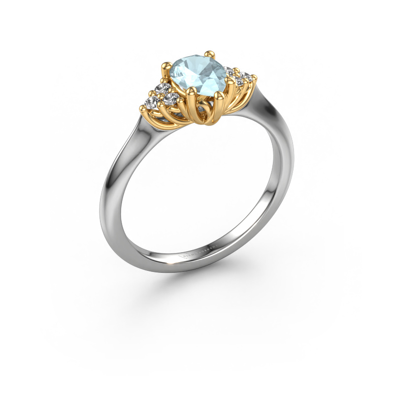 Image of Engagement ring Felipa PER 585 white gold Aquamarine 7x5 mm