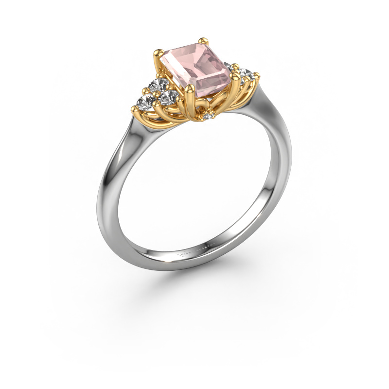 Image of Engagement ring Felipa EME 585 white gold Morganite champagne 7x5 mm