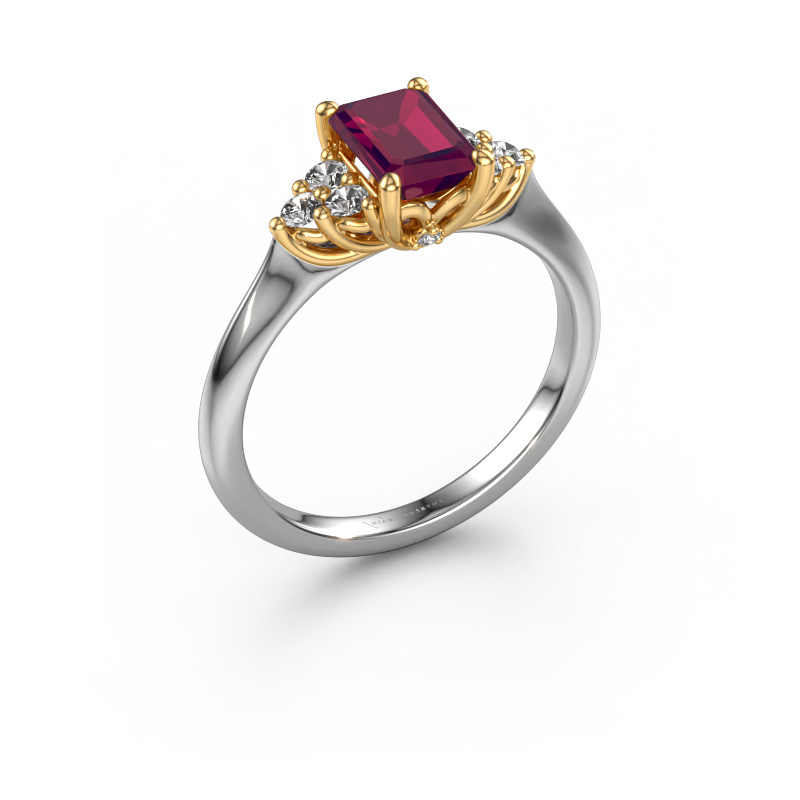 Bild von Verlobungsring Felipa EME 585 Weißgold Rhodolit 7x5 mm