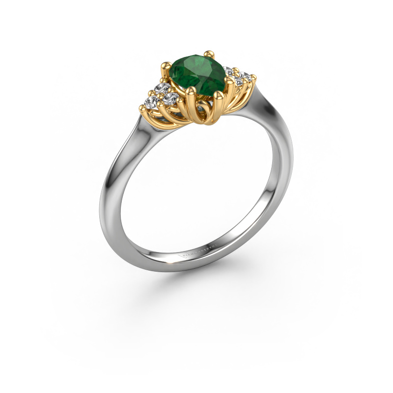 Image of Engagement ring Felipa PER 585 white gold Emerald 7x5 mm