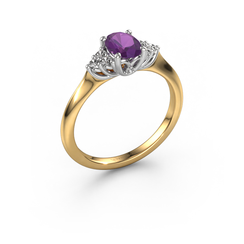 Bild von Verlobungsring Felipa OVL 585 Gold Amethyst 7x5 mm