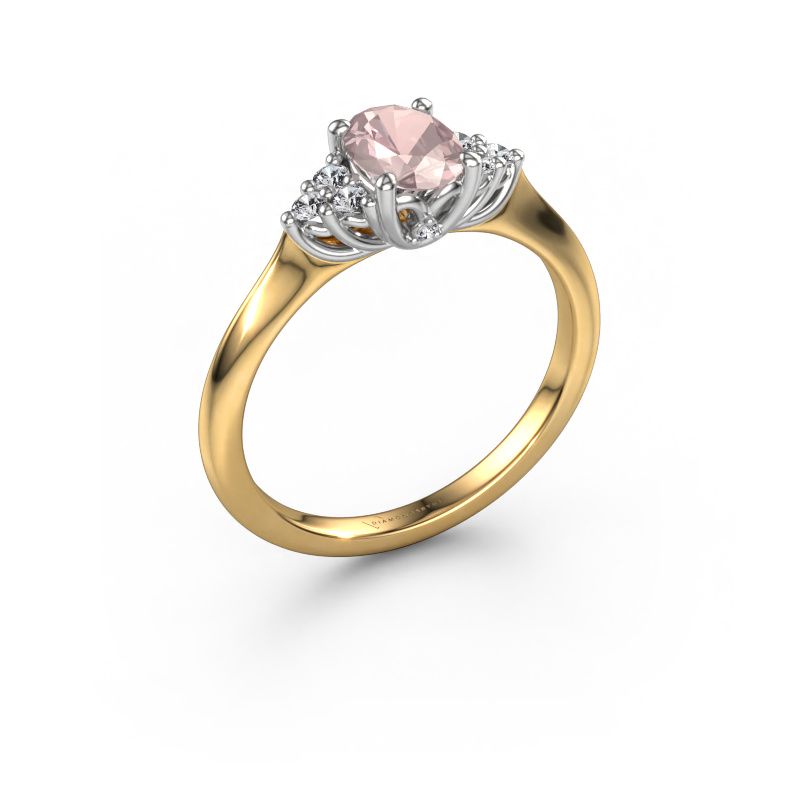 Image of Engagement ring Felipa OVL 585 gold Morganite champagne 7x5 mm