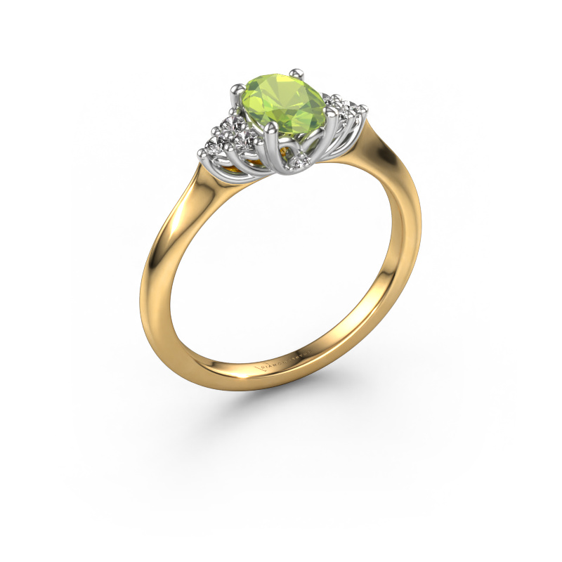 Image of Engagement ring Felipa OVL 585 gold Peridot 7x5 mm
