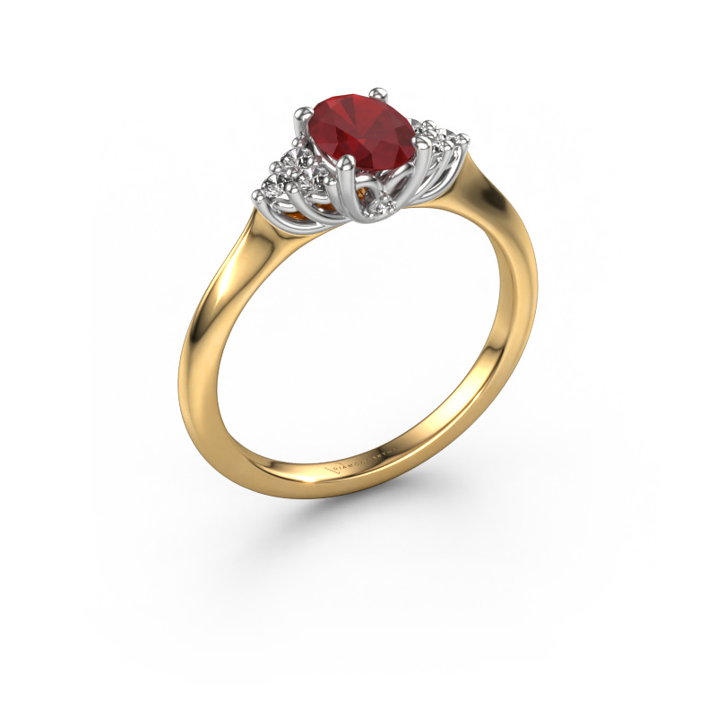 Image of Engagement ring Felipa OVL 585 gold Ruby 7x5 mm