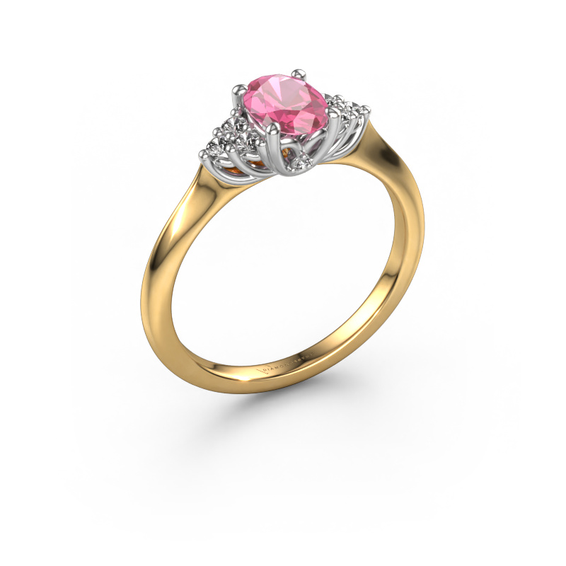 Bild von Verlobungsring Felipa OVL 585 Gold Pink Saphir 7x5 mm