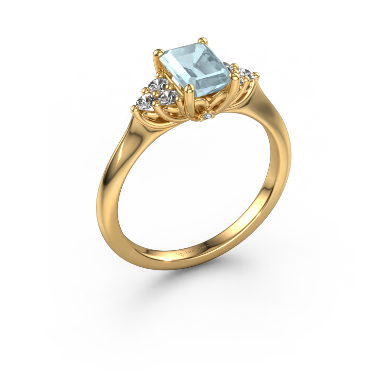 Image of Engagement ring Felipa EME 585 gold Aquamarine 7x5 mm